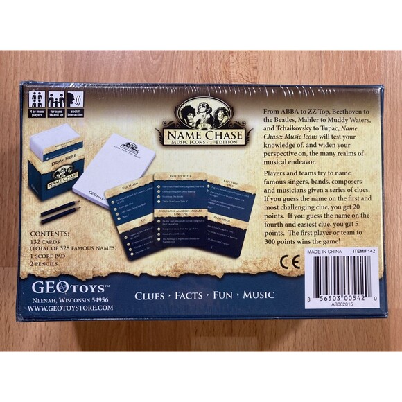 Geotoys Name Chase Music Icons Game 1st Edition • New in Box - Picture 3 of 3